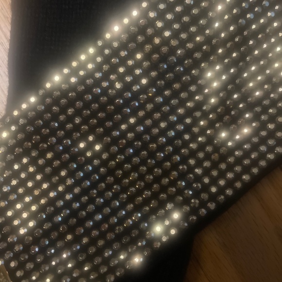 MICHAEL KORS GOLD STUDDED FINGERLESS RIBBED GLOVES NEW WITH TAGS - Picture 4 of 5